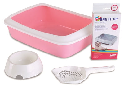 Savic Kitten Katzentoilette Iriz Starterkit Rosa / Weiss